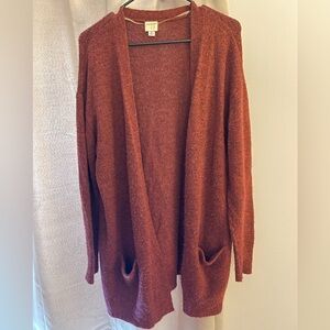 Women's Maroon Cardigan Sweater